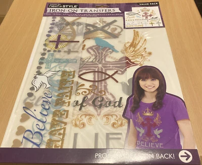 Hierro en Transferencia Religión Fe Creer Jesús Dios Paloma Cruz 4 Hojas 26 un. Foto 1 de 4