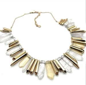 NIB Stella & Dot Rebel Stone Necklace In Gold - Picture 1 of 13