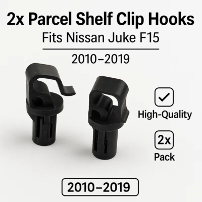 2x Parcel Shelf Clip Hooks for Nissan Juke F15 2010–2019 Rear Shelf Brackets UK - Image 1 of 4
