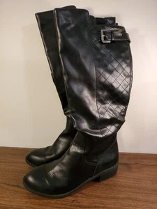 St Johns Bay Duluth Black Side Zip Tall Riding Boots Womens 8.5 - Picture 1 of 8