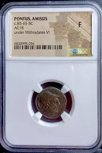 Mithradates VI 85BC-65BC NGC Certified Greek Coin Ancient Pontus Amisus Sword - Picture 1 of 13
