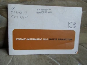Kodak Instamatic M80 Movie Projector User's Manual - Picture 1 of 7