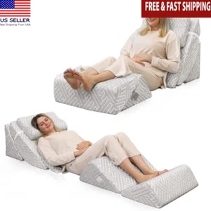 6pcs Adjustable Memory Foam Bed Wedge Pillow Set Back Leg Neck Support Indoor US - Picture 1 of 7