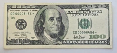 LOW SERIAL STAR NOTE 2001 $100 Uncirculated Note Bill - Image 1 of 2