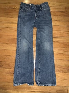 Abercrombie & Fitch Boy Jeans Size 8 Baxter Low Rise Slim Boot Fit Button Fly - Picture 1 of 7