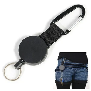 Retractable Stainless Steel Keyring Pull Ring Key Chain Recoil Heavy Duty 1 P - Picture 1 of 4