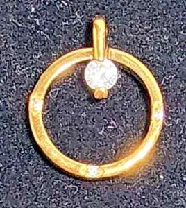 Gold Plated .925 Silver 3.78 Grams Pendant With Chip - Imagen 1 de 3