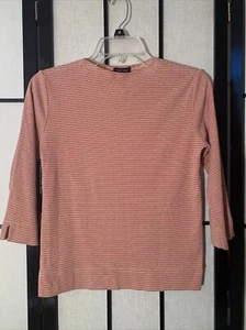 VTG EUC C’est Tout Women Red Striped 3/4 Sleeve T-Shirt Medium Made In Japan - Picture 1 of 8
