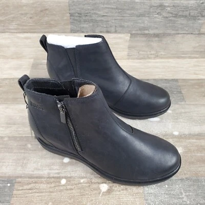 Sorel Evie II Ankle Boots Womens Sz 9 Noir Black Leather Side Zip Waterproof - Image 1 of 4