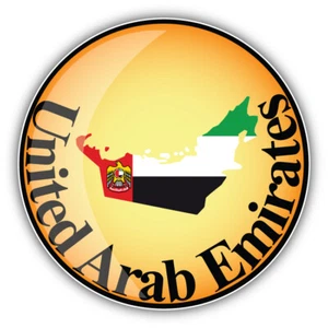 United Arab Emirates Map Flag Glossy Label Car Bumper Sticker Decal - Picture 1 of 1