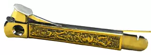 SOLINGEN Donatus manici ottone acciaio tedesco c.1959 tagliasigari a V - Foto 1 di 13