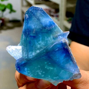 198 g natürliches blaues Fluorit Quarz Kristall Mineral Probe - Bild 1 von 20