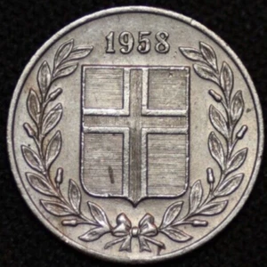 ICELAND ~ 1958 ~ 25 Aurar ~ AU World Coin ~ (1 COIN ONLY) ☘️ W-#1250 ☘️ - Picture 1 of 6