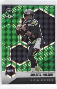 2021 Panini Mosaic Russell Wilson #179 Prizm Green Seahawks - Picture 1 of 2
