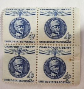USA Porto 4 Briefmarken 4 ¢ Freiheitsmeister Befreier Finnlands blau 1867 - Bild 1 von 2