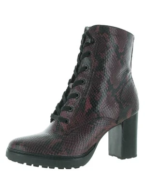Botines de cuero NATURALIZER para mujer púrpura con estampado de serpiente punta callie tacón bloque 9 Foto 1 de 3