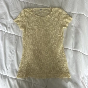 Vintage Only Hearts Cream Lace Top Womens M Sheer Y2K Romantic Cottagecore 90s - Picture 1 of 9