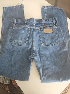 Wrangler Vtg Jeans Men 30x34 Straight Dark Wash Cowboy Western Blue Denim - Imagen 1 de 10