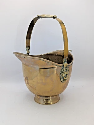 Vintage Solid Brass Mid Century Coal Scuttle A159 Y192 - Image 1 of 4