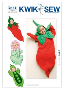 HTF Kwik Sew Pattern 3446 Baby Costumes Hot Pepper Flower Peapod Size XS-XL NEW - Picture 1 of 4