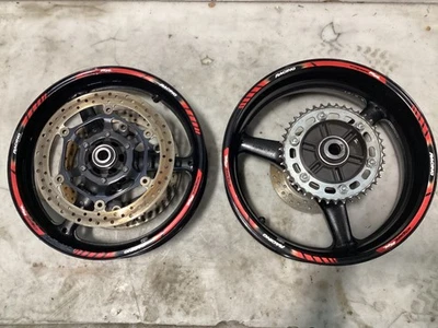 08-16 Honda CBR1000RR llantas delanteras traseras rotores piñón buje negro OEM Foto 1 de 4