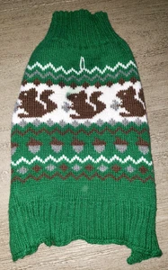 SUÉTER INVIERNO PERRO MACHO mascotas talla XS ARDILLAS NUECES verde LINDO CANINO - Imagen 1 de 2