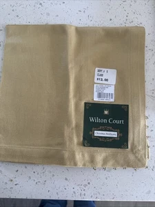 6 NWT Gold Wilton Court Christmas Holiday Dinner Napkins 20” Sq Beaded Edge - Picture 1 of 4