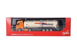 ,HERPA, VOLVO FH GL 8x4 con grúa y remolque de plataforma baja de 2 ejes SCHA... - Imagen 1 de 5
