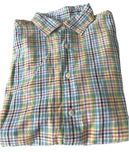 Camicia uomo Cremieux con bottoni L manica lunga multicolore a quadri cotone primavera/estate - Foto 1 di 12