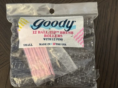 Rodillos de cepillo Goody 12 punta de bola con 12 pasadores rosas pequeños 1989 vintage EE. UU. NOS Foto 1 de 4
