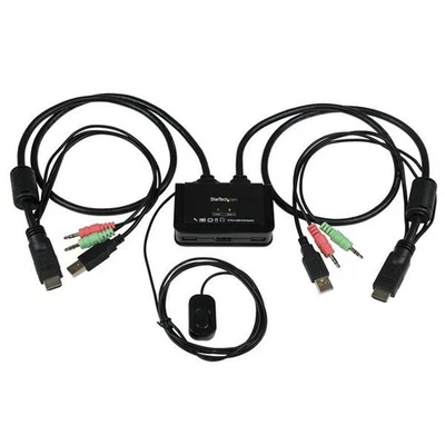 StarTech.com Switch KVM cavo HDMI USB 2 porte con audio e switch remoto – Alimen - Immagine 1 di 4