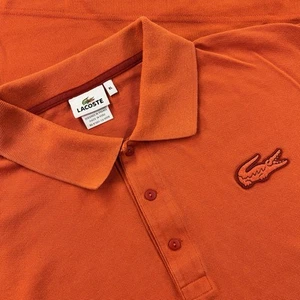 Lacoste Polo Shirt Mens 8L 2XL Tall Orange Big Croc Logo Mesh Performance Rugby - Picture 1 of 10
