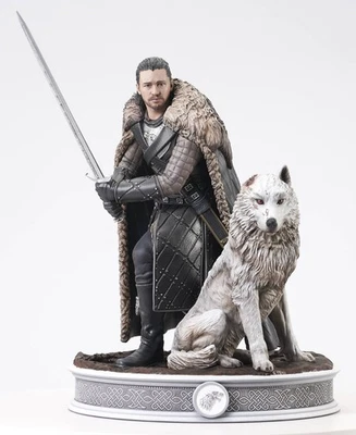 GAME OF THRONES GALLERY JON SNOW & GHOST 10" PVC DIORAMA TOY FIGURE STATUE STARK - Image 1 of 4