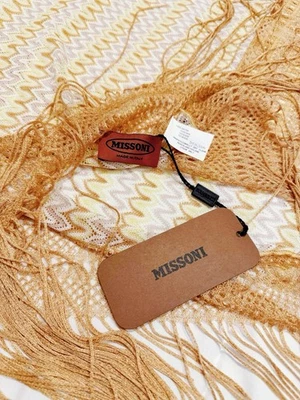 Auténtico Mantón Bufanda Missoni Icónico Crochet Flecos Nuevo con etiqueta Italia Foto 1 de 3