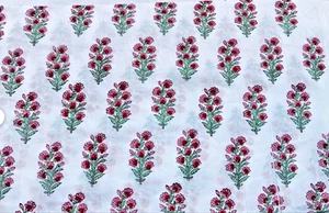 3 Yards Fabric Indian Floral Hand Block Print Cotton Fabric Sewing Fabrics Craft - Picture 1 of 3
