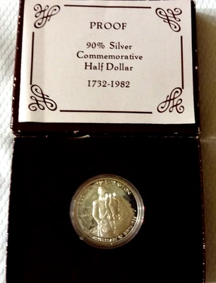 1982-Washington-Comemmorative-90% Silver Proof  Half Dollar-OGP. FREE SHIP#1705. - Image 1 of 4
