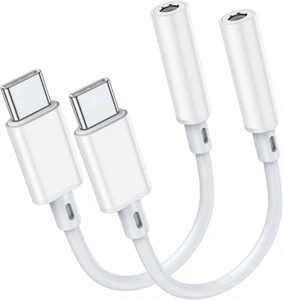 USB C to 3.5mm Headphone Jack Adapter for iPhone 16 Pro Max Plus/15 White - Picture 1 of 6
