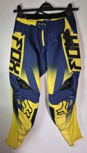 Fox 360 Motocross Hose Größe 30 blau und gelb neu mit Etikett - Bild 1 von 7