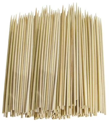 100 BBQ BAMBOO STICKS Wooden Skewers Kebab Fruit Chocolate Fountain Sticks 15cm - Image 1 of 4