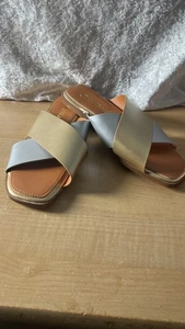 Aranti  Womens Gold/Silver  Strap  Sandals Flats Slides  Size 11 - Picture 1 of 8