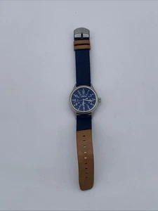 Timex Expedition Blue Dial Blue/Leather Strap Scout Stainless TW4B07000 - Picture 1 of 6