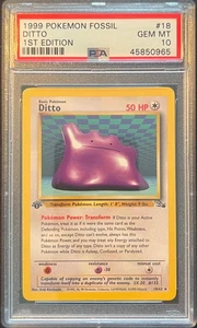 Ditto #18 /62 PSA 10 - 1999 Pokemon Fossil 1st Edition - Picture 1 of 2