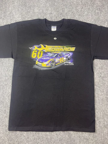 Vintage Carl Edwards Nascar Shirt Adult Large Black Charter Roush Racing y2k Cover