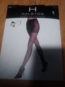 HALSTON CONTROL TOP SHEER TIGHTS - Size: SMALL- BLACK 20 DENIER . - Picture 1 of 3