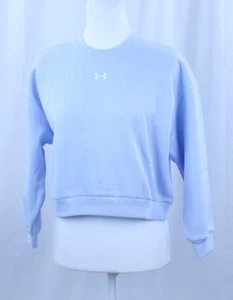 NEW Under Armor Sweatshirt Solid Light Blue Crop Top Cropped Crew Youth M NWT - Picture 1 of 11