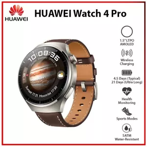 NEW HUAWEI WATCH 4 Pro AMOLED 5 ATM Bluetooth iOS Android Smartwatch - Picture 1 of 6