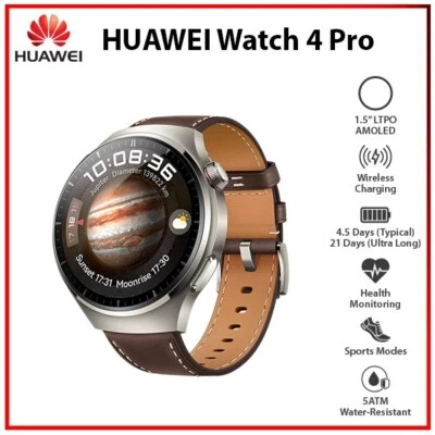 NEW HUAWEI WATCH 4 Pro AMOLED 5 ATM Bluetooth iOS Android Smartwatch - Image 1 of 4