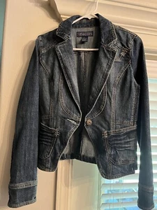 Giacca denim vintage Baccini blu scuro taglia media junior - Foto 1 di 6
