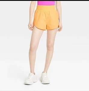 All in Motion Damen-Crinkle-Shorts hoher Bund hellorange Medium - Bild 1 von 4