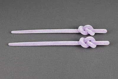 Purple velvet hair chop sticks top knot picks pins accessory 6.75" long - Image 1 of 4